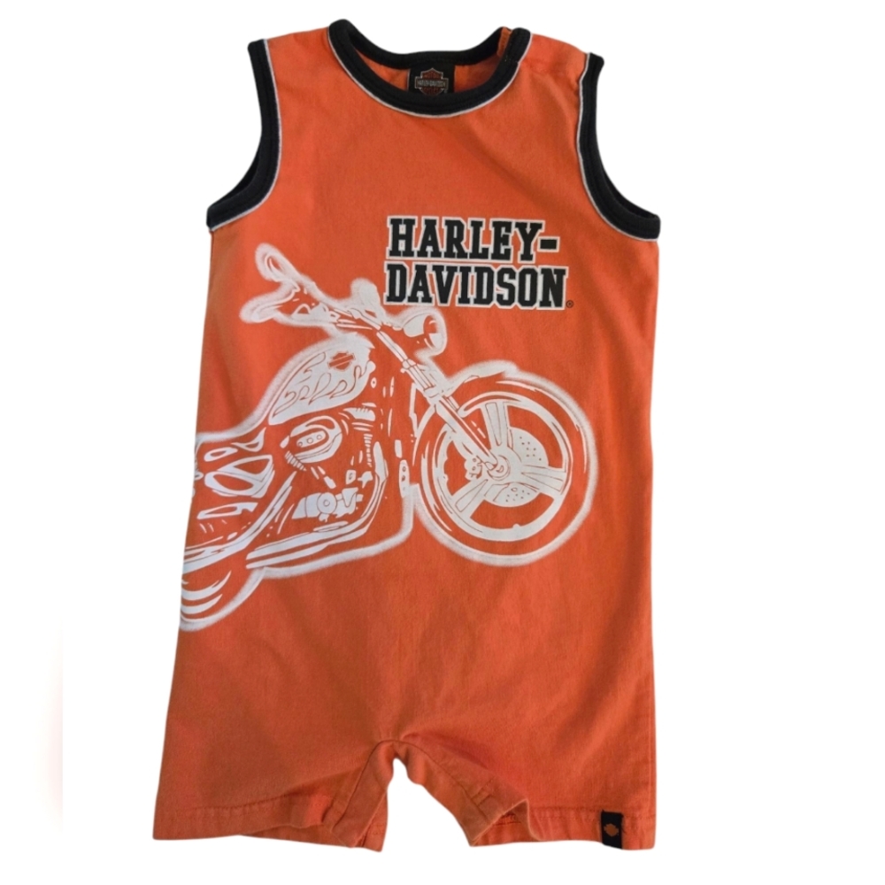 Harley-Davidson Orange Motorcycle Romper Onesie